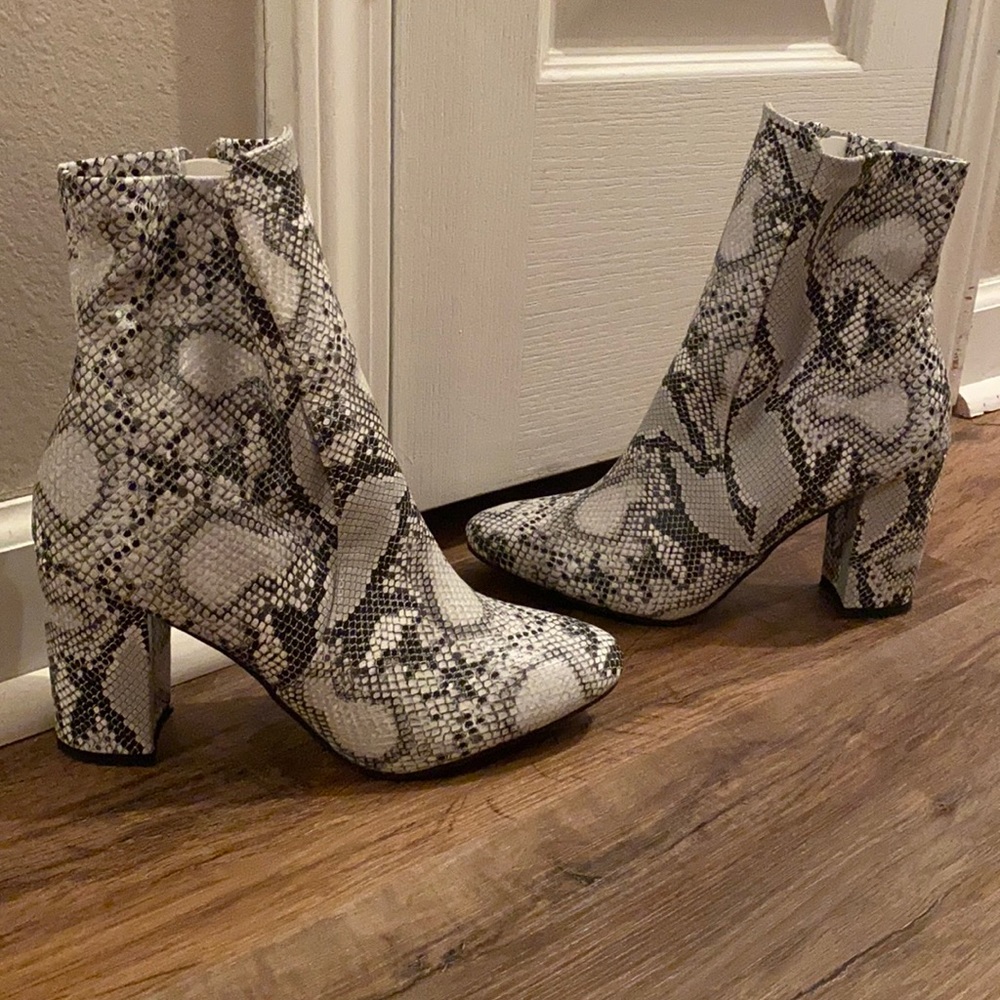 Snake Print Booties